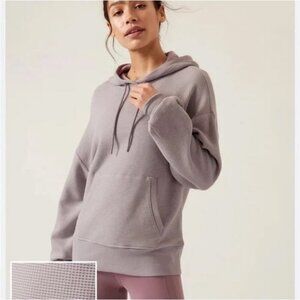 Athleta Light Purple Balance Waffle Knit Pullover Hoodie Women’s Size Small
